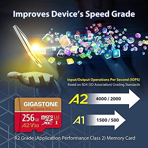 [5-Години Бесплатно Обновување На Податоците] Гигастон 256GB 2-Пакет Микро SD Картичка, 4k Игра Pro, MicroSDXC Мемориска Картичка
