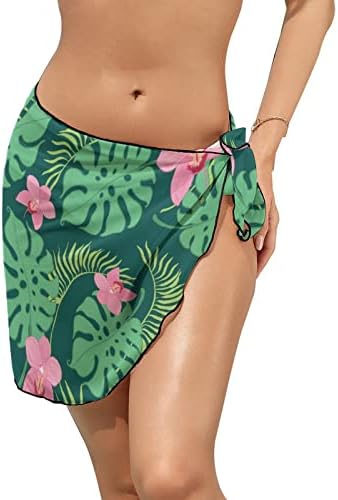 Тропска дланка хибискус кратки саронгви саронгви плажа завиткани секси костими за капење мода бикини шамија