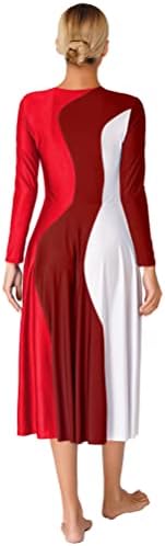 Aisилор женски долг ракав во боја на бојата пофалби танцов хорски облечен лирски танц фустан литургиски богослужби фустани