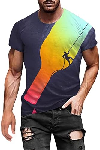 Менс летна кошула Виножито вратоврска маица маица лето обични кратки ракави врвови ладно 3Д печатење мускули тренингот манжетни блузи