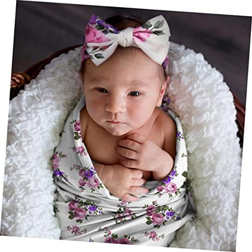 Kesyoo 1 сет/2 парчиња лента за коса, сет, сет на новороденче, пара beb Бебе, комплет за бебиња, Nerborn Bowknot Turban вратоврски, новороденче