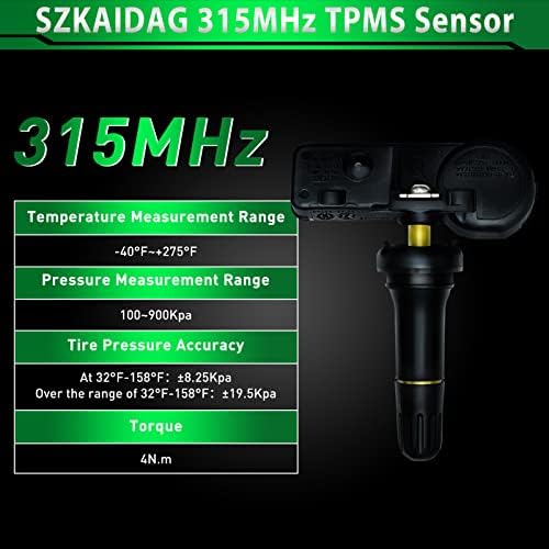 Zkaidag TPMS сензор DE8T-1A180-AA за: -Ford F-150 F-250, сензор за систем за набудување на притисок на гумите за сензори за замена на Линколн 315MHz #9L3Z1A189A