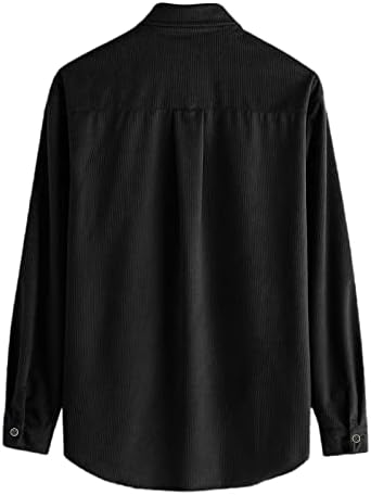 Машка кошула со обична корпорација, долги ракави зимски пад копче надолу со кошула цврста редовна вклопена задебела лапела врв