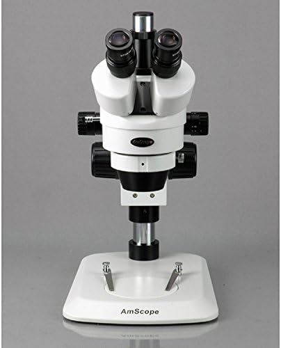 Amscope SM-1tnx Професионален Тринокуларен Стерео Зум Микроскоп, Wh10x Окулари, 3.5 X-45X Зголемување, 0.7 X-4.5 X Зум Цел, Амбиентално Осветлување,