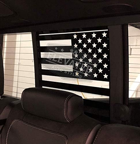Зголемен автоматски стил - Dodge RAM 2019+ Заден среден прозорец Американско знаме - Направено во САД