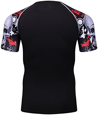 Fanii Quare Машки лесен краток ракав ладно сув Rashguards Компресија Спортски тренинг маица