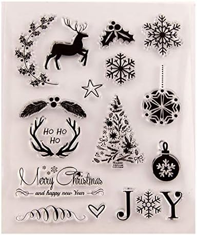 Среќна Божиќна радост новогодишна елска снегулки чисти марки за правење картички за декорација и белешка за книги на DIY