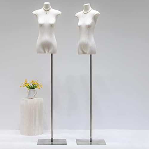 Копи преносен маникин модел на тело женски манекен торзо прилагодлива висина на манекенка за облека, накит, додатоци, шиење