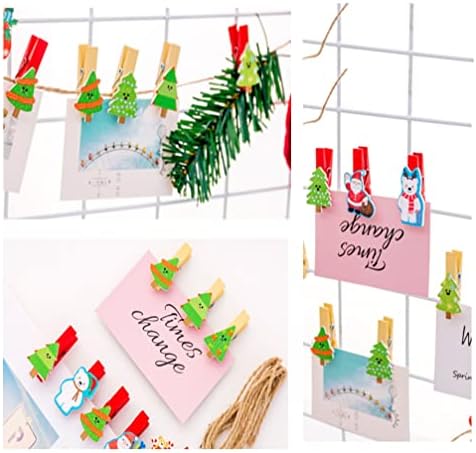 Адам Виктор Мери Божиќни дрвени клипови за облека за облека, дрво Дрвена клип- Декорација на забави за одмор/снежен човек, украсување