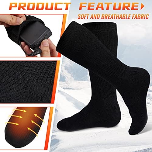 4 Пара Загреани Чорапи За Мажи Жени Со Батерија Загреан Чорап Електричен Загреан Чорап Батерија Загреан Чорап Зимски Кампување Нога Потопло
