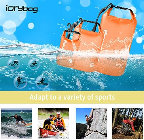 Idrybag чиста сува торба водоотпорна лебдечка 2L/5L/10L/15L/20L, лесен спортови на вода со суво вреќи, морски водоотпорни торбички ролни