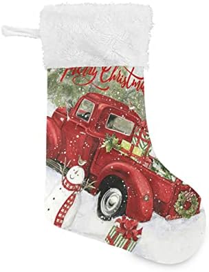 Божиќно црвено камионско елпично дрво Божиќни чорапи Божиќни зимски снежни производи класични персонализирани големи чорапи Божиќни ликови за