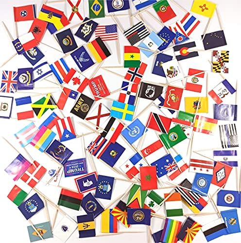 QQSD Европската Унија ЕУ Чепкалка За Заби Знаме Мали Мини Кекси Топер Знамиња, 100 парчиња