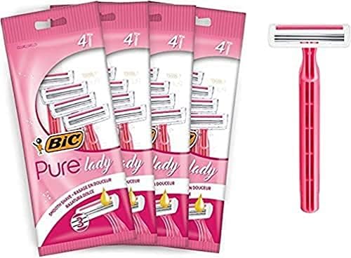 BIC чиста 3 дама розова жилет за еднократна употреба - пакет од 4 пакувања од 4