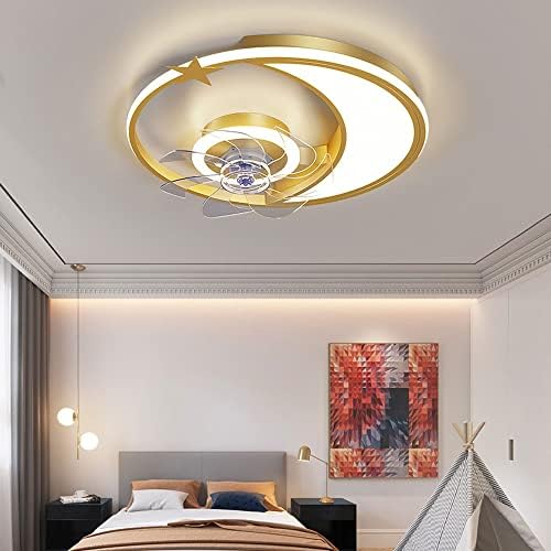 MXYSP LED 46W тавански вентилатори со светла и далечински 3 бои 3 Брзина LED тивок лустер за вентилатор за трпезарија во спална соба Детска