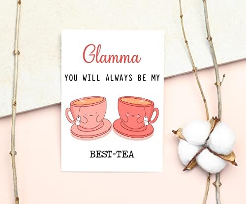 ГЛАММА Вие секогаш ќе бидете мојата најдобра чаша - Смешна картичка - Најдобра картичка за чај - картичка за Денот на мајката - картичка за глама