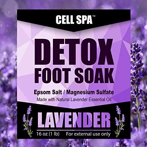 Клетовно спа -детоксикација на нозе на нозе Премиум за бања 16 унца миризлива миризлива епсом сол магнезиум сулфат за да помогне во