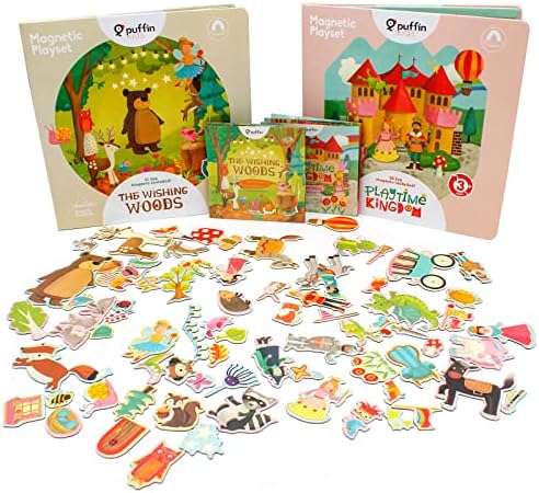 Детска магнетна игра на фрижидер магнети, посакувајќи дрво и кралство за налепница за магнетска играчка играчка магнет 2 книги картон