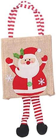 Торби За Подароци За Бонбони Нуобести Божиќна Торба За Забави Торба За Дедо Мраз Торба За Торби За Божиќно Задоволство Ленени Торби За Бонбони