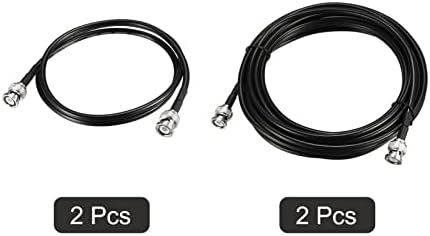 Меканиксити RG58 RF коаксијален кабел 3ft, 15ft 50 ом за видео, емитување со машки конектори BNC, 2 од секој