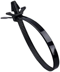 Helonge Push Mount Zip врски, 50 парчиња пластична кабелска вратоврска, завиткана вратоврска од 4,7 инчи, врзани за кабел за монтирање на