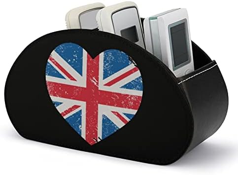 Велика Британија Велика Британија Ретро срце знаме за далечински управувач кутија PU Multifunctional TV-далечински управувач за далечински управувачи