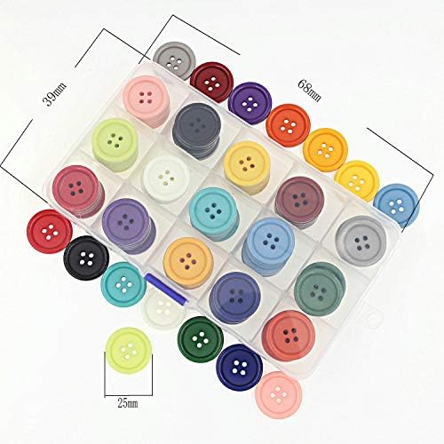 Копчиња од 1 инчи за шиење 15 бои повеќе пакувања од 90 со кутија