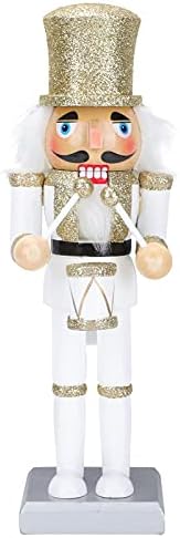 Keseoo 1pc Оревокркер војник украс дрвена кукла куклена кукла занает Божиќ декор бел за Божиќ декор