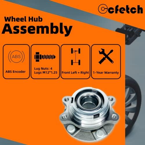 CCFetch 513296 Hub и склопување на предните тркала и собранието за носење погодни за Nissan Altima 2007-18, Maxima 2009-19, Pathfinder 2013-19,