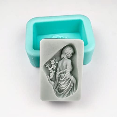 Силиконски сапун со силиконски сапуни на Јизииф, убавината зема калап за свеќа во форма на бања за DIY рачно изработено нане зелена една големина