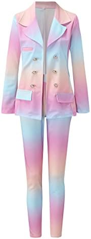 Женска мода есенска зимска костум јакна обични широки панталони за нозе Корејски кадифени панталони за панталони за жени
