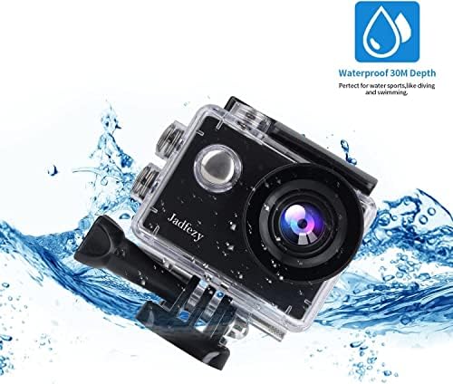Jadfezy Акциона Камера 4K СО WiFi, Далечински Управувач, Спортска Камера со 20 MP И 170° Широк Агол, 30m/98FT Подводна Водоотпорна Камера