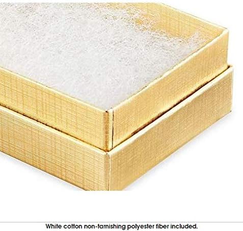 100-Пакет 32 Златна Фолија Картонска Кутија За Накит Исполнета Со Памук Кутија За Подароци
