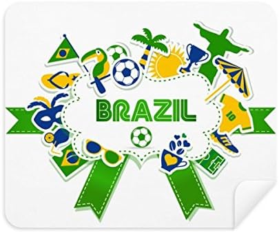 Фудбал Фудбал Бразил Културно Чистење Крпа За Чистење На Екранот 2 парчиња Велур Ткаенина