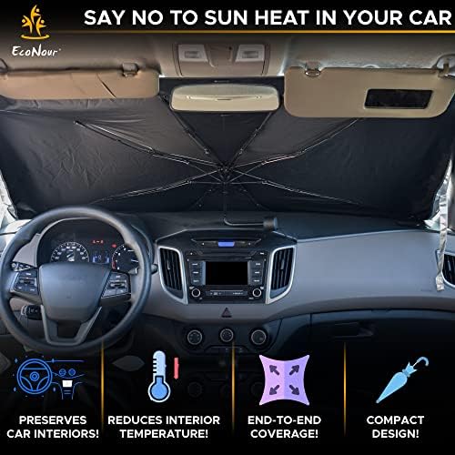 Еконор Свиткана чадор Сонце сенка за шофершајбната на автомобилот | Сонце визир за УВ и Заштита на ентериер | Сончев преден прозорец Сонцето