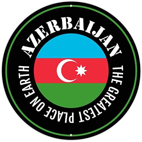 Cowkisssign Azerbaijan Flag Metal Wallид декор потпишете ги најголемите места на Земјата Азербејџан метална плакета знак за сувенири