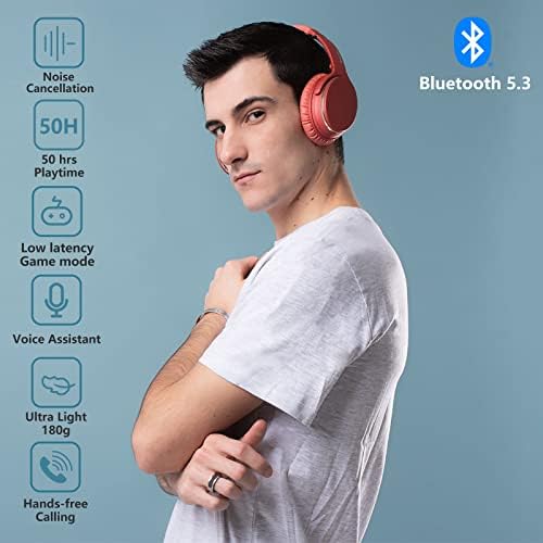 Srythm NC25 Активни Бучава Поништување Стерео Слушалки Bluetooth 5.3, ANC Слушалки Над-Уво Пакет Со Удобно&засилувач;Мека Маска За Спиење Со