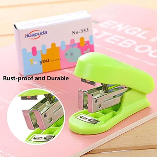 Seiwei Mini Stapler Set Manual Stapler со 400 Plaple Papers Document Puling School School School Sulfory Office Office