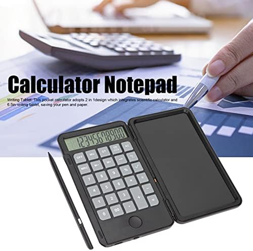 2 во 1 калкулатор со тетратка, 6,5in Мал преносен калкулатор за џеб, безбројно копче за повторно користење на очите на копчето Мал калкулатор за средно училиште, состан