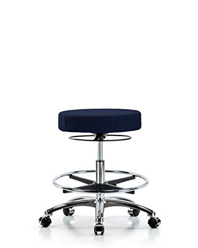 Седење Labtech LT42560 Столче за средна клупа, ткаенина, хромирана база/прстен за нозе/тркала, сива