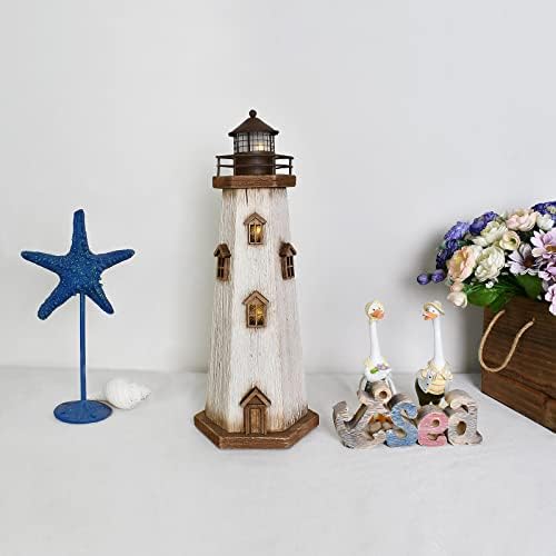 Декор на светилник од дрво Со Лесен, Украсен Светилник На Плажа Рустикален Океански Морски Светилник Орнаменти Наутички Тематски Соби Дрвен