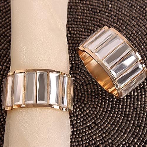 Lyе прстен со салфетка 6-парчиња хотелска оброк, домашна декорација на кристал, токалка со салфетка, прстен за салфетка, прстен