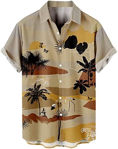 Xiloccer Најдобри мажи печатени хавајски кошули со кратки ракави копче надолу кошули со кошули за плажа за маж празно маички кошули салата за теретани