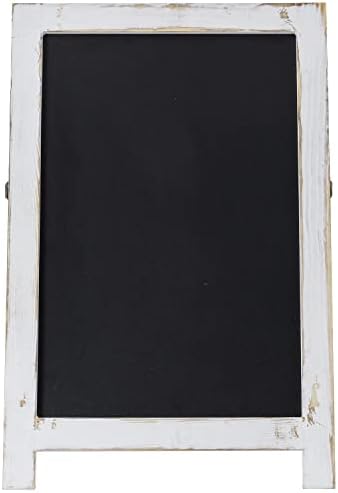 Mygift A-Frame Tabletop двострана знак на табла, варосано дрво, врамена со листичка табла за креда од креда