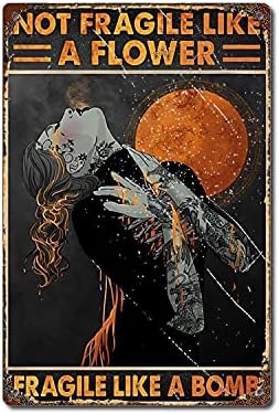 Тритксиј вештерка кревка како вертикален постер за бомби, постер за вештерки, метален ретро wallиден декор гроздобер лимен