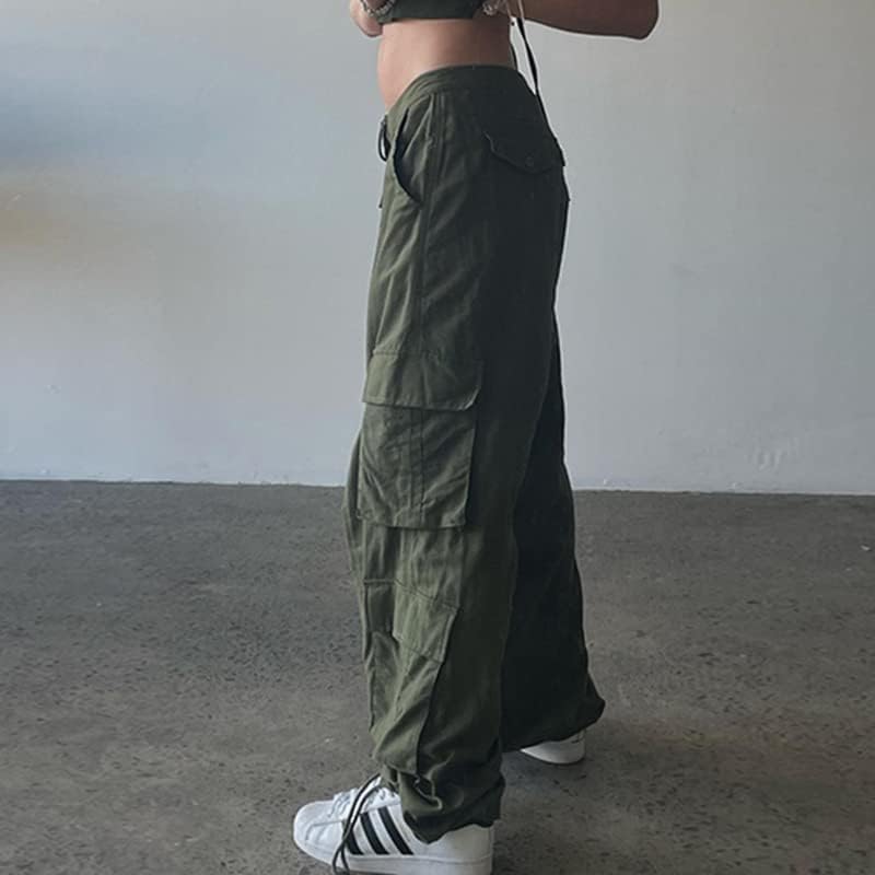 Womenенски панталони со мала половината, баги, лабава широка нога права панталона хип хоп џогери за џемпери
