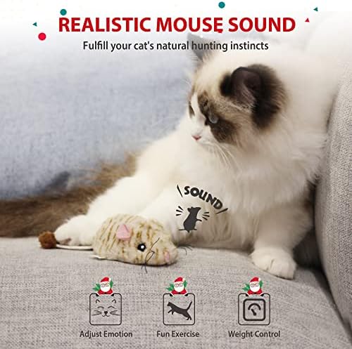 Гигви Интерактивна Играчка За Мачки Глушец, Автоматска Играчка За Мачки За Глувци Електронска Играчка За Мачиња Што Се Движи, Пискање Реални