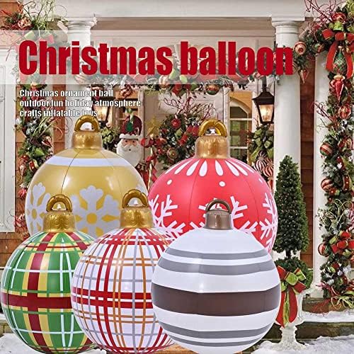 Божиќна топка за надувување на Лалео, 23,7 гигантски божиќни топки украси, Божиќни украси за одмор за одмор на отворено во затворен