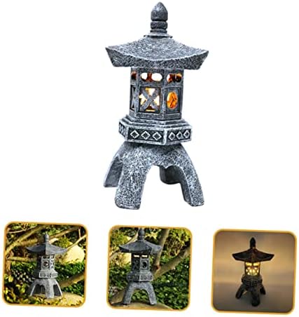 Cabilock Solar Light Јапонски додатоци куќа украси Јапанди декор патека светла градина пагода фенер соларна пагода статуа дома декор,