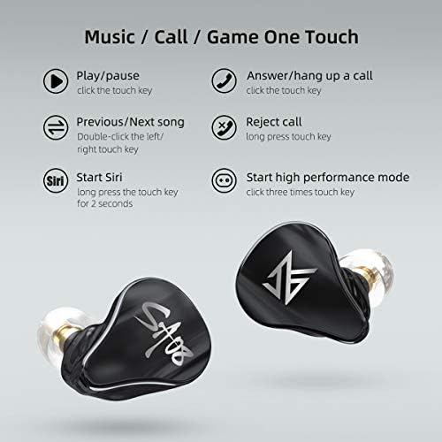 KZ SA08 TWS True Wireless Bluetooth v5.0 слушалки 8BA единици игра ушни уши